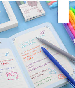 6 adet geri çekilebilir tıklama vuruntu ince fırça ucu sanat çizim sakin koyu şeker parlak Pastel renk su bazlı işaretleyici renk jel kalem - Product Image 3