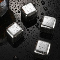 Vente chaude 4pc Réutilisable En Acier Inoxydable Whisky Pierres De Refroidissement Ensemble Glaçons Congelés Rapidement pour La Maison Bar Drinkware Accessoires
