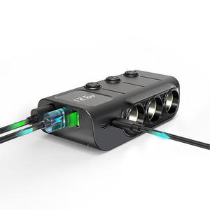ที่ชาร์จในรถยนต์แบบสากล 12-24V พร้อมจอแสดงผล LED อะแดปเตอร์ชาร์จไร้สาย USB Type-C พร้อมพอร์ตที่จุดบุหรี่ 3 ช่อง - Product Image 1