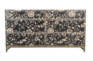 Armoire à tiroirs en os incrusté de luxe très demandée, fabriquée à la main, avec des motifs artistiques pour les intérieurs modernes à un prix raisonnable - Product Image 4