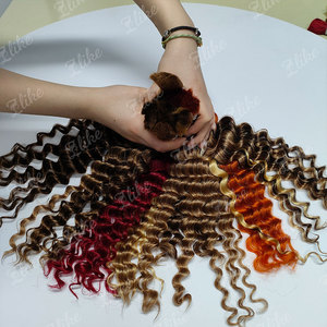 Extensions di capelli umani Remy vergini ricci grezzi non trattati all'ingrosso 100g per trecce Boho, trama singola, solo colore più scuro - Product Image 6