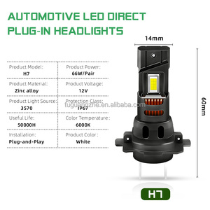 Tgz Phụ Kiện Xe Hơi thay thế ống đồng & quạt tản nhiệt dẫn Bóng đèn H7 LED tự động chuyển đổi Đèn pha độ sáng chiếu sáng - Product Image 2