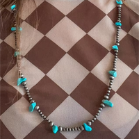 Western Cowgirl Style Navajo Perle Turquoise Collier Ensemble pour Femme Cadeau