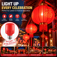 Ampoule LED rouge 5W 10W 15W E27, lumière colorée T50 T60 T70, éclairage décoratif pour les fêtes et les vacances