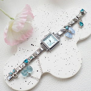 <span class=keywords><strong>Orologio</strong></span> al Quarzo da <span class=keywords><strong>Donna</strong></span> con Cinturino Modulare Quadrato in Acciaio Inossidabile, Stile Europeo e Americano, Ecologico, Vendita all'Ingrosso - Product Image 4