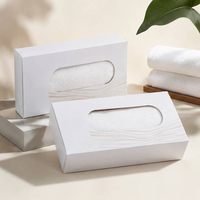 Boîte à rouleaux de serviettes recyclables personnalisée, emballage en carton blanc écologique, serviettes jetables pour hôtels, salons de beauté et vente en gros