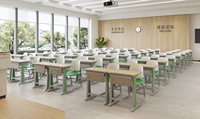GUANGWEI Nouveau design Mobilier universitaire Bureau et chaise individuels pour salle de classe de lycée