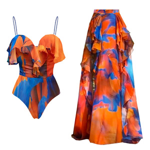 TW 2026 Costume da Bagno Intero da Donna alla Moda e Sexy, Personalizzabile, con Colore Sfumato, Volant, Schiena Scoperta, Stile Abito da Spiaggia, in Rete - Product Image 6