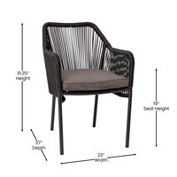 Chaises de jardin modernes robustes et durables pour l'extérieur, avec coussins épais, structure en aluminium, pliables, résistantes aux intempéries, pour la terrasse, le jardin et le porche