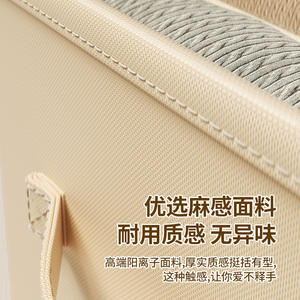 กล่องเก็บเสื้อผ้าทรงสี่เหลี่ยมผืนผ้าแบบมีช่องแบ่งของอี้หวู่ พับเก็บได้ ซ้อนกันได้ แบบลิ้นชัก สีเบจ สีเทา สีพื้น สำหรับจัดระเบียบ - Product Image 4