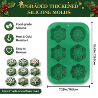 SILIKOLOVE Moule à gâteau en silicone personnalisable à 6 cavités en forme de flocons de neige de Noël, LFGB Platinum, sans BPA