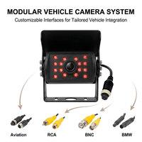 Caméra de recul anti-buée à chauffage automatique, étanche IP68, AHD/CVBS, vision nocturne IR 16 LED, garantie 1 an, pour camions lourds