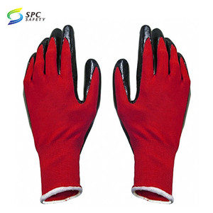 ถุงมือสีแดงเคลือบด้วยไนไตรล์ถุงมือระบายอากาศสีดำ13ก. - Product Image 6
