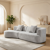 Canapé modulaire en forme de L de conception italienne avec tissu en velours côtelé pour appartement et hôtel