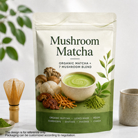 Boisson fonctionnelle au matcha aux champignons |   Matcha, Crinière de lion et Cordyceps |   Concentration matinale et énergie pour les journées d'étude et de travail