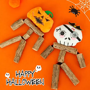 Hoogwaardig Halloween Cartoon Pluche Houten Kauwspeeltje voor Katten - Ecologisch Duurzaam Gebitversterkend & Interactief Cadeau - Product Image 3
