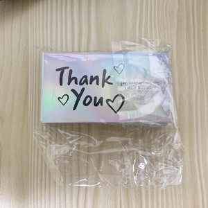 Lot de 50 cartes de remerciement en papier holographique pour usage professionnel et commercial - Product Image 2