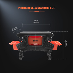 Tabouret <span class=keywords><strong>de</strong></span> mécanicien <span class=keywords><strong>automobile</strong></span> robuste SPTA PT161 avec coussin en caoutchouc souple, roues à frein, tiroirs <span class=keywords><strong>de</strong></span> rangement - 48x28.5x35cm pour <span class=keywords><strong>garage</strong></span> - Product Image 2