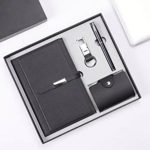 สมุดบันทึกธุรกิจขนาด A5 สุดหรู พร้อมปากกาและชุดของขวัญ USB วัสดุหนัง PU สไตล์แพลนเนอร์ สำหรับขายส่ง สมุดบันทึกแบรนด์เนม - Product Image 1