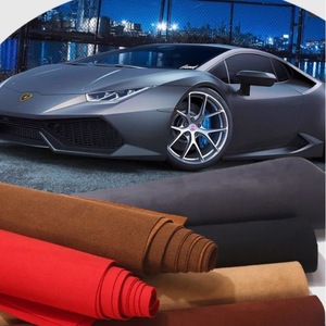 ผ้าหนัง PU สำหรับตกแต่งภายในรถยนต์ แบบไม่ทอ สีพื้น สำหรับหุ้มเบาะ คอนโซล และเสาประตู - Product Image 1