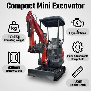 Mini Escavatore Cingolato da 1.2T <span class=keywords><strong>con</strong></span> Motore Briggs & Stratton B&S Approvato EPA per il Mercato Nord Americano - Product Image 5
