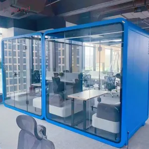 Cabine de réunion de bureau simple/multiplaces avec bureau d'ordinateur pour le travail privé, cabine insonorisée silencieuse pods de bureau - Product Image 1