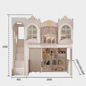 Cama Litera Infantil con Escaleras Estilo <span class=keywords><strong>Castillo</strong></span> Creativo, Diseño Personalizado JS, <span class=keywords><strong>para</strong></span> <span class=keywords><strong>Niñas</strong></span> - Product Image 2