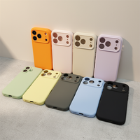 Casing Silikon Cair Magnetik Warna Solid Pelindung Kamera, Cocok untuk Casing Ponsel iPhone 18ProMax 17 Air 16 15 Plus