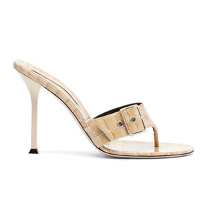 Sandalias de <span class=keywords><strong>Mujer</strong></span> con Punta Redonda y Efecto Cocodrilo, de Piel Sintética con Hebilla y Correa, Estilo 2026 - Product Image 4