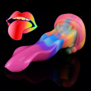 FAAK Juguetes Sexuales Anales de Silicona con Forma de Lengua de Lobo, Coloridos, Gruesos, con Ventosa, Brillan en la Oscuridad, Dildo Animal para Juegos Sexuales Femeninos - Product Image 2
