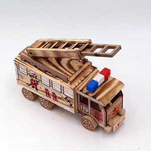 Grabado a mano Navidad Artesanía Regalos Niños Venta al por mayor Niños Juguete <span class=keywords><strong>de</strong></span> <span class=keywords><strong>madera</strong></span> Coche Excavadora Bulldozer Adornos- - Product Image 3