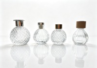 Flacon diffuseur de parfum en verre transparent de luxe, 100ml, 110ml, 150ml, 200ml, avec texture gaufrée, vide, pour arômes et parfums