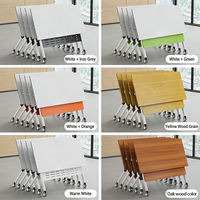 Bureau debout réglable au design moderne et épuré, pliable, multifonctionnel, durable, en bois blanc, idéal pour la formation en entreprise.