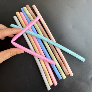 Factory Silicone <b>Straws</b> Reusable Food Grade Reusable Washable <b>Straw</b> Thread Straight Bend Drinking Silicone <b>Drink</b> <b>Straws</b> - Product Image 3
