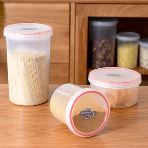 Maison Cuisine Garde-manger Conteneur de stockage des aliments Aliments frais Fruits Haricot sec Plus Taille Rond Boîte en plastique pour aliments - Product Image 4