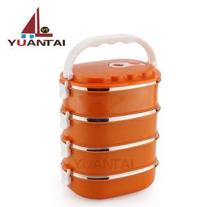 El más nuevo estilo 1/2/3/4 capa forma de rectángulo de acero inoxidable caja de almuerzo caja de tiffin portador - Product Image 2