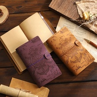 Vente en gros de carnet en cuir A6 de luxe vintage Ensemble de cahiers personnalisés pour étudiants Journal intime vintage à feuilles mobiles Cadeau de voyage