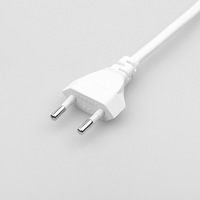 Kabel Daya AC IEC C7 Ke Eropa EU Soket Kabel 2 Pin untuk Lampu Meja Adaptor Printer Speaker Kabel 8 Akhir Putih