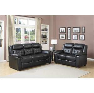 Sofá de sala de estar de lujo de estilo europeo moderno, tapizado en cuero sintético, con respaldo acolchado y brazos acolchados, conjunto de sofá combinado 3+2 - Product Image 6