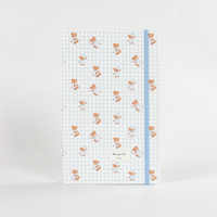 Carnet A5s en cuir PU, couverture rigide, imprimé ours mignon, bande élastique, journal personnalisé