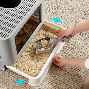 กระบะทรายแมวแบบปิด ขนาดกว้างขวาง 48.5x36.5x38 ซม. พร้อมที่ตักสำหรับแมว - Product Image 4