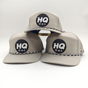 Casquette de golf personnalisée imperméable à 6 panneaux avec visière incurvée, perforations découpées au laser, respirante et ajustable pour hommes et femmes - Product Image 5