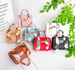 Trend Fashion Pu Leather Scarf portable small square bag 2024 small Hot Selling Woman Shoulder Bag