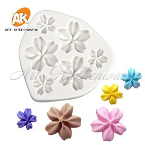 AK <span class=keywords><strong>Sakura</strong></span> Fleur Personnalisé Fondant 3D Silicone Décoration De Gâteau Moules Résine Argile Silicone Chocolat Moules Silicone Pâtisserie Outil De Cuisson - Product Image 4