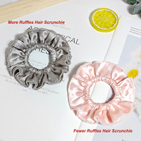 Chouchou en soie de mûrier 100% avec bord festonné, élastique pour cheveux pour femmes, accessoire pour cheveux en soie hautement extensible, chouchous en soie 100%