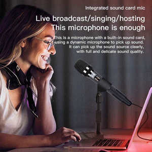 ไมโครโฟนไดนามิก H20 ออลอินวัน พร้อมการ์ดเสียงในตัว แบบเสียบใช้งานได้ทันที สำหรับโทรศัพท์แอนดรอยด์และไอโอเอส ใช้สำหรับไลฟ์สตรีมมิ่ง คาราโอเกะ และการบันทึกเสียง - Product Image 3
