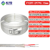 PT100 PTFE plateado blindado 2 núcleos 3 núcleos 4 núcleos 6 núcleos Sensor de señal Cable de extensión resistente a altas temperaturas