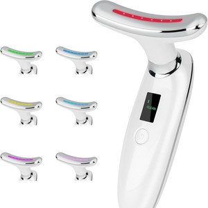 Masseur facial et du cou à LED 7 couleurs, chauffage constant, appareil de beauté portable, télécommande sans fil, <span class=keywords><strong>visage</strong></span> - Product Image 1