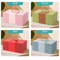 Caja de Regalo Personalizada de Cuero PU para Mujer, Caja de Embalaje Premium Vacía, Caja de Regalo para Novia con Asa y Cinturón con Lazo
