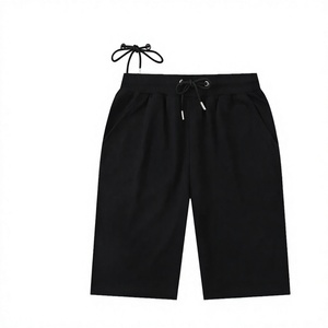 Pantalones Cortos Bermuda de Algodón para Hombre, Color Sólido, Cintura Media, con Cordón, Estilo Casual, Tejido Transpirable con Bolsillos - Product Image 1
